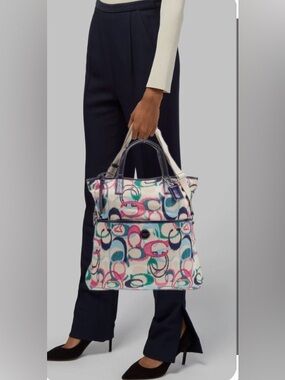 COACH Multicolor Patterned Canvas Purse
